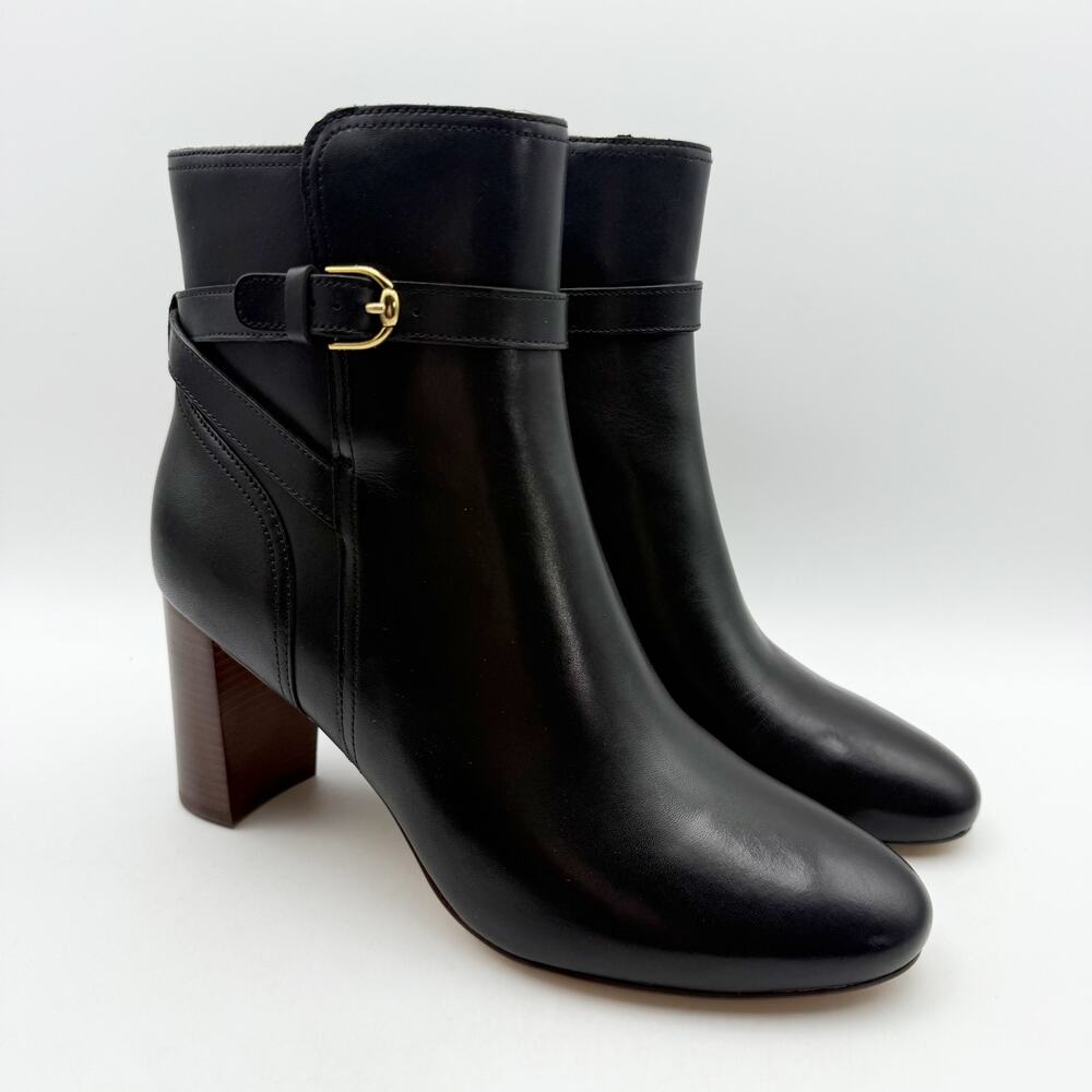 Cole Haan Womens Glendale Jodhpur Heel Ankle Booties US 9 B Black Leather NIB - Picture 6 of 13